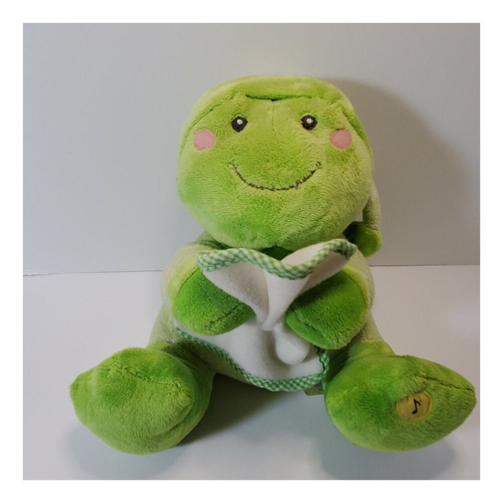 RUSS Widdle Ones Lullaby Dreamers Dibbles the Musical Frog Plush Holding Blanket